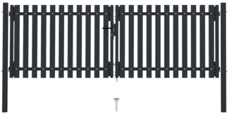 vidaXL Doppelflügel Zauntor Stahl 306x150 cm Anthrazit 146351