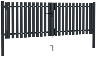 vidaXL Doppelflügel Zauntor Stahl 306x150 cm Anthrazit 146351