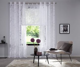 OTTO home Gardine Anna (1 St), Ösen, halbtransparent, Ausbrenner, Bestseller, Äste-Motiv, Viskose, Polyester