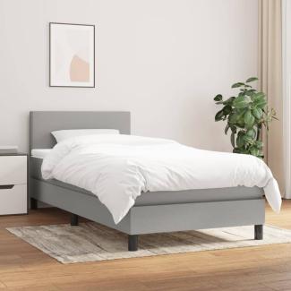 vidaXL Boxspringbett mit Matratze Hellgrau 90x190 cm Stoff 3139857