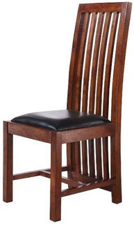 OXFORD Stuhl ZENO #29 2er Set 43 x 50 x 109 Polster schwarz Akazie nougat lackiert