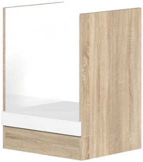 Flex-Well Herdumbauschrank Herdumbauschrank 60 cm ohne AP - Weiß Sonoma Eiche – Salerno