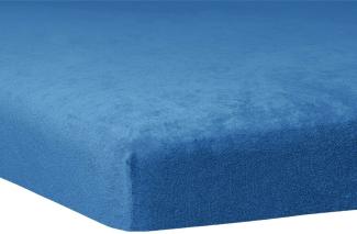 Traumschlaf Flausch Biber Topper Spannbettlaken | 90x190 cm - 100x200 cm | kobalt