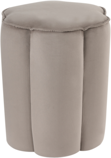 Pouf Samtstoff taupe ⌀ 39 cm Blumenform TAPPEN