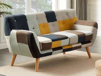 Vente-unique - Sofa 2-Sitzer - Patchwork - Mehrfarbig - SERTI II