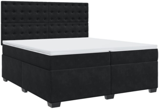 vidaXL Boxspringbett mit Matratze Schwarz 200x200 cm Samt 3291016
