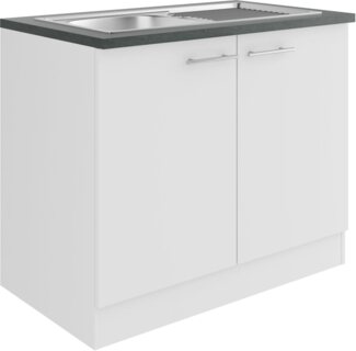 OPTIFIT Spülenschrank Bella Breite 100 cm, mit Edelstahl-Einbauspüle