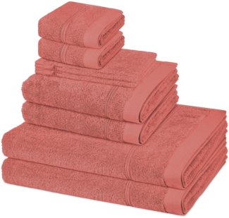 Ross Rubin 8 tlg. Frottier-Set - 2 X Handtuch (50 X 100cm), 2 X Duschtuch (70 X 140cm), 2 X Gästetuch (30 X 50cm), 2 X Waschhandschuh (16 X 22cm) - 480 - Rosenholz