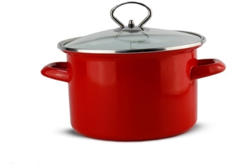 Schäfer Elektronik Kochtopf Bratentopf Metallic-Red, (1-tlg), induktionsgeeignet