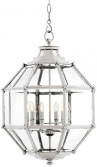Casa Padrino Luxus Laterne - Luxus Nickel Hängeleuchte Durchmesser 60 x H 85 cm