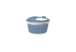 Rotho 1722406161 Fresh Salatschleuder, Kunststoff (PP) BPA-frei, blau/transparent, 4,5l (25,0 x 25,0 x 16,5 cm)