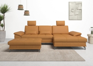 Places of Style Ecksofa Costello L-Form, mit Sitztiefenverstellung, Armteilverstellung und, 3 Nierenkissen, optional Bettfunktion und Bettkasten