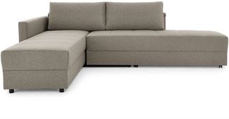 LOOKS by Wolfgang Joop Looks III Designer Sofa mit Boxspringfederung, Ecksofa mit Bettfunktion, hellgrau, 287 x 229 x 77 cm