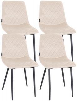 4er Set Stühle Telde Samt creme
