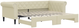 vidaXL Tagesbett Ausziehbar Creme 90x200 cm Kunstleder 3197725
