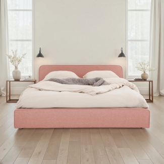 IDIMEX Polsterbett MARINI, Bett 140x200 cm mit Lattenrost Doppelbett mit Kopfteil- altrosa