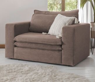 Loveseat Sessel Pesaro in braun Cord 125 cm