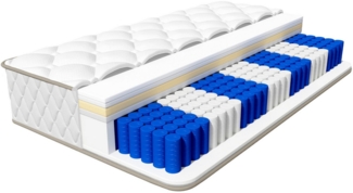 Taschenfederkernmatratze Matratze, Federkernmatratze, 7-Zonen Matratze mit Spannbettlaken, Homimaster, 22 cm hoch, (Matratze H3 Härtegrad, atmungsaktiv), Matratze 90x200/140x200 cm – Taschenfederkern, bis 150 kg belastbar