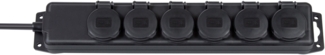 Brennenstuhl Steckdosenverteiler IP44 6-fach H07RN-F 3G1,5 schwarz