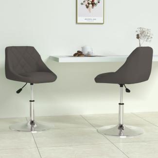 vidaXL Esszimmerstühle 2 Stk. Drehbar Dunkelgrau Samt [335284]