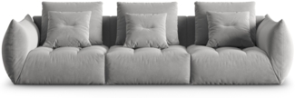 Micadoni Sofa Bloom 4-Sitzer Samt Grau