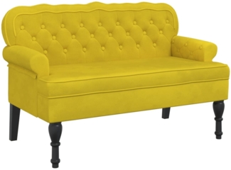 vidaXL Sitzbank mit Rückenlehne Gelb 119,5x64,5x75 cm Samt 372162