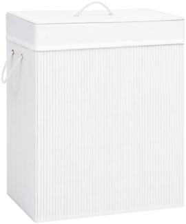 vidaXL Bambus-Wäschekorb mit 2 Fächern Weiß 100 L 320744