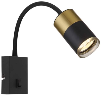 Wandleuchte, schwarz rauch, flexibel, H 43 cm