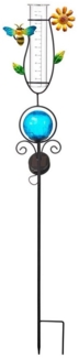 BONETTI LED Solarleuchte Solar Gartenstecker mit Solarleuchte und Regenmesser, Solarleuchte mit Regensäule