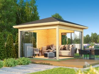 Fjordholz Glaspavillon Modell Alu 44 F Grau