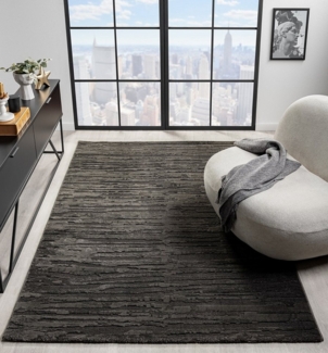 Vimoda Teppich Wohnzimmer Kurzflor, 3D Stein Effekt ultra weich, Rechteckig, Höhe: 10 mm, Läufer, Creme, Grau, Anthrazit Hoch Tief Motiv,Schlafzimmer