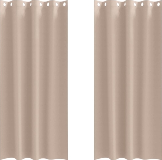 vidaXL Verdunkelungs-Vorhänge mit Ringen Taupe Polyester 4107331