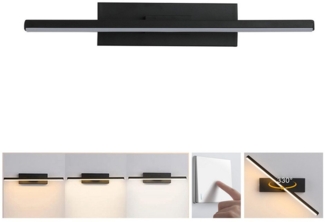 Jibenhome LED Wandleuchte Innen/Außen Aluminium-Wandleuchte 3 Farben Dimmbar, 330°Drehbare Eisen, 3 Farben Enstellbar, LED fest integriert, Modern LED Spiegelleuchte