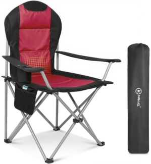 HOMECALL Campingstuhl Hochlehner 108cm mit Lendenwirbelstütze Klappstuhl Angelstuhl Faltbar (Bis 150kg, gepolstert, faltbar, stabil, 1 St), für Camp Garten Balkon
