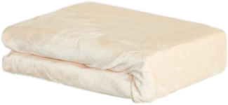 Plüsch Spannbettlaken 180-200 x 200 cm + 30 cm mit Rundumgummizug - Cashmere Touch 180 gsm Beige