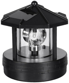 BlingBin LED Solarleuchte Solar Rotierender Leuchtturm LED Solar Leuchtturm, 360 Grad Rotierende, LED fest integriert, Tageslichtweiß, Außen Garten Wasserdicht Straßenlaterne für Rasen, Hof, Terrasse