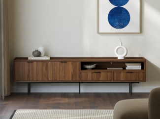 Beautysofa TV-Schrank Evron mit 2 Schubladen, 2 Türen und offene Ablage (zwei moderne Farben zur Auswahl) Breite: 200 cm