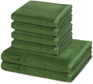Vossen Vegan Life 6 tlg. Frottier-Set - 4 X Handtuch (50 X 100cm), 2 X Duschtuch (67 X 140cm) - 580 g/m2 - Clover