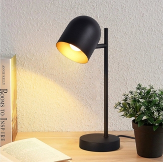 Nettlife Nachttischlampe Schwarz Gold rustikal E14 Metall Retro Tischleuchte mit Kabel, mit Kabel, ohne Leuchtmittel, industrial Nachttischleuchte Bettlampe für Schlafzimmer