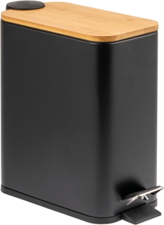bremermann Kosmetikeimer Abfalleimer mit Bambus-Deckel, Bad-Mülleimer mit Soft-Close, 5 l