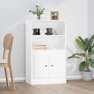 Highboard, Kommode, Wohnzimmerschrank Weiß 60x35,5x103,5 cm Holzwerkstoff