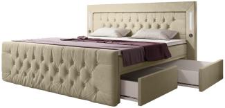 Boxspringbett Diva 160x200 H3 Beige