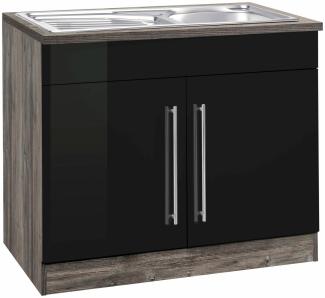 KOCHSTATION Spülenschrank KS-Samos 100 cm breit, inkl. Einbauspüle