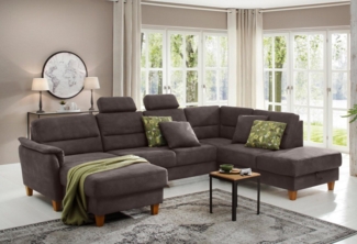 Home affaire Wohnlandschaft Palmera U-Form, B: 308 cm, optional Bettfunktion & Bettkasten, Federkern