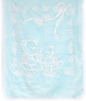 LuckyBaby Kuscheldecke 140x110 cm große und weiche Babydecke aus 100% Polyester Hellblau