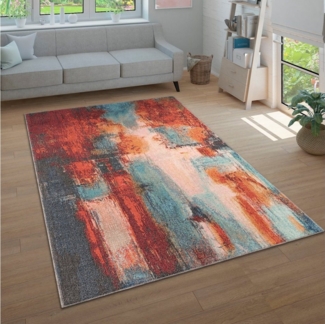 Paco Home Teppich Ryan 931, rechteckig, Höhe: 12 mm, Kurzflor, modernes abstraktes Design, Wohnzimmer, Schlafzimmer