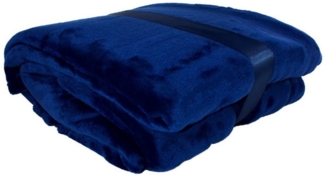 Flanell Kuscheldecke mit Ärmeln & Tasche 145x195cm Wohndecke 4 Farben Couchdecke blau