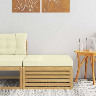 vidaXL Outdoor-Fußhocker Massivholz Akazie Weiß 901562