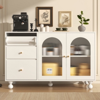 Furnishings Home Sideboard Changhong-Glastür stilvoller Design Aufbewahrungsschrank (1 St), geeignet für Esszimmer und Küche, multifunktionale moderne Möbel