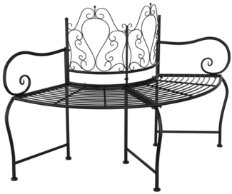 vidaXL Baumbank 150 cm Schwarz Stahl 318823